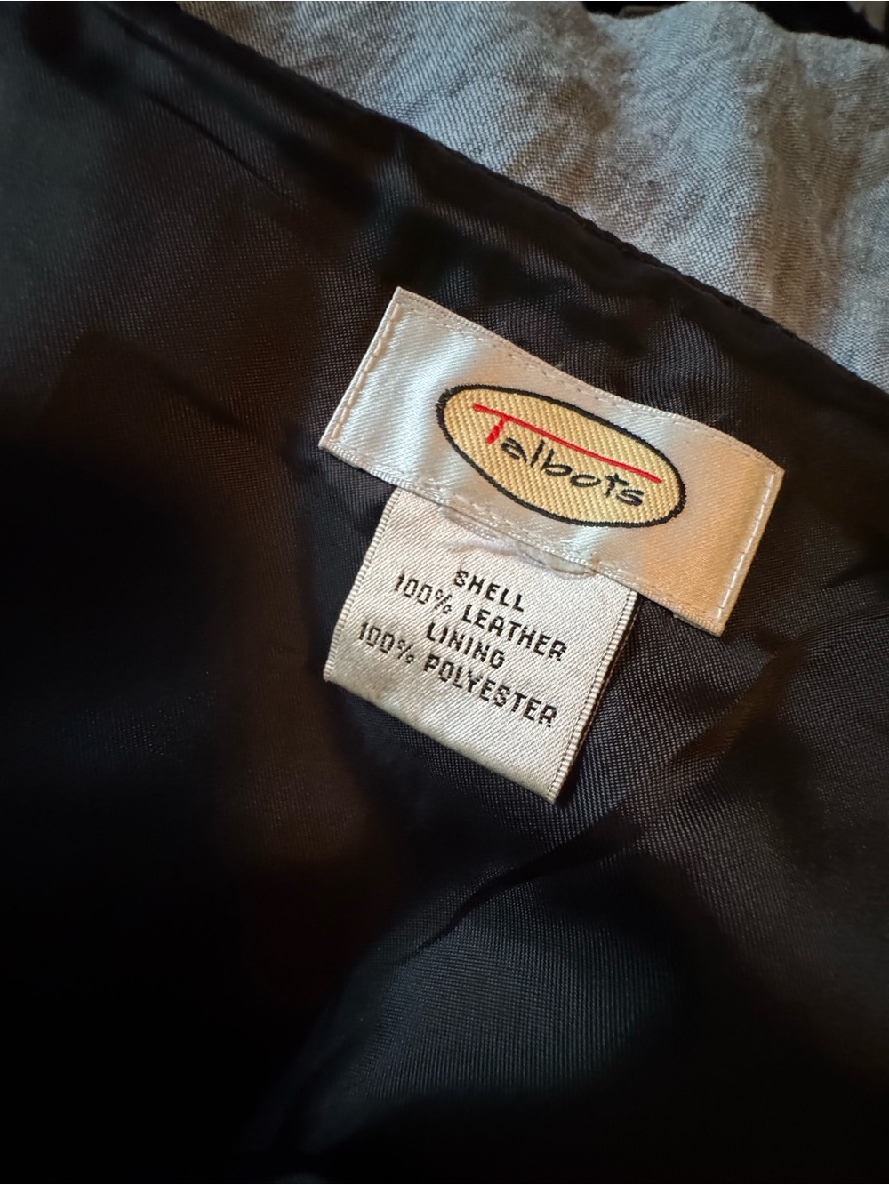 Vintage Talbots Black  100% Leather Skirt - Picture 3 of 5